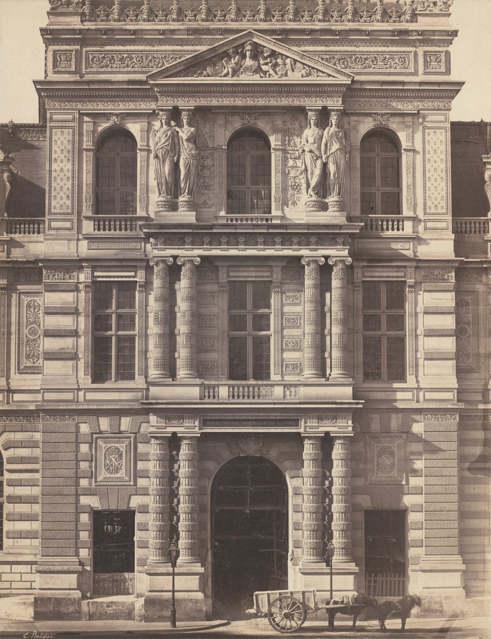 卢浮宫帝国图书馆，1856-1857。 作者 爱德华·巴尔杜斯（Edouard Baldus）
