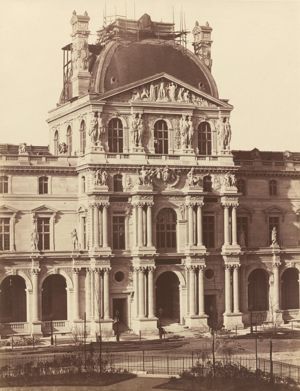 卢浮宫的景色，1855-1857年。 作者 爱德华·巴尔杜斯（Edouard Baldus）