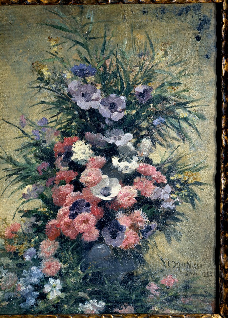 Bouquet of anemones Painting by Edouard Debat Ponsan (1847-1913). 1888. Tours, Museum of Fine Arts 作者 爱德华·德巴特·庞桑