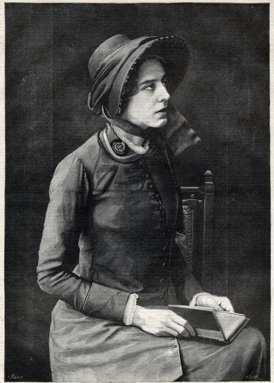 凯特-布斯小姐（凯瑟琳-布斯-克利伯恩(Booth Clibborn)），救世军的女军官（1858-1955）--1891年《图解日记》中纳维利埃的刻画作品 作者 爱德华·费利西安·尤金·纳维尔利尔
