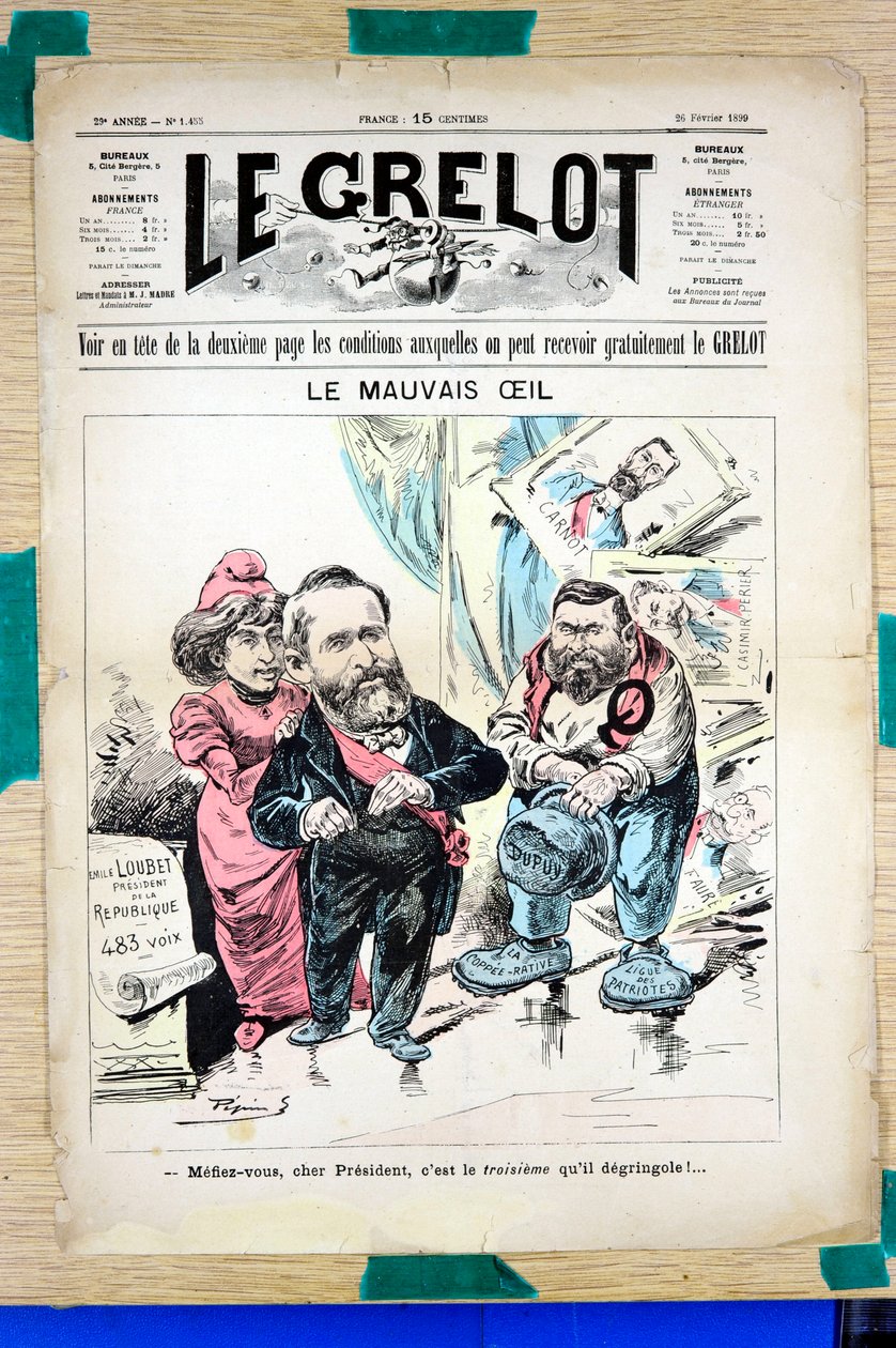 彩色讽刺诗《Le Grelot》的封面 作者 爱德华·纪尧明·佩平