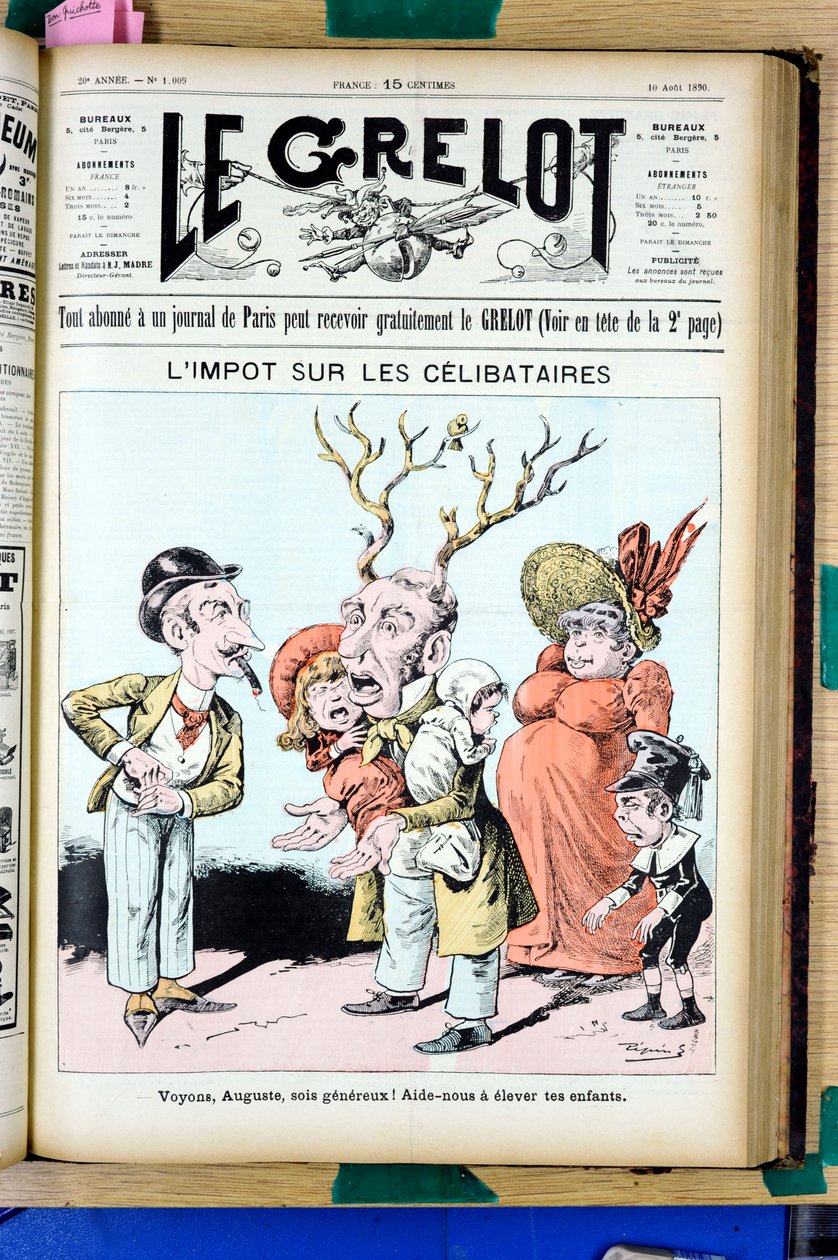Le Grelot》的封面，编号1009，彩色讽刺画 作者 爱德华·纪尧明·佩平