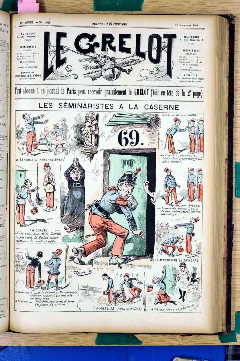 Le Grelot》的封面，第1025号，彩色讽刺作品 作者 爱德华·纪尧明·佩平