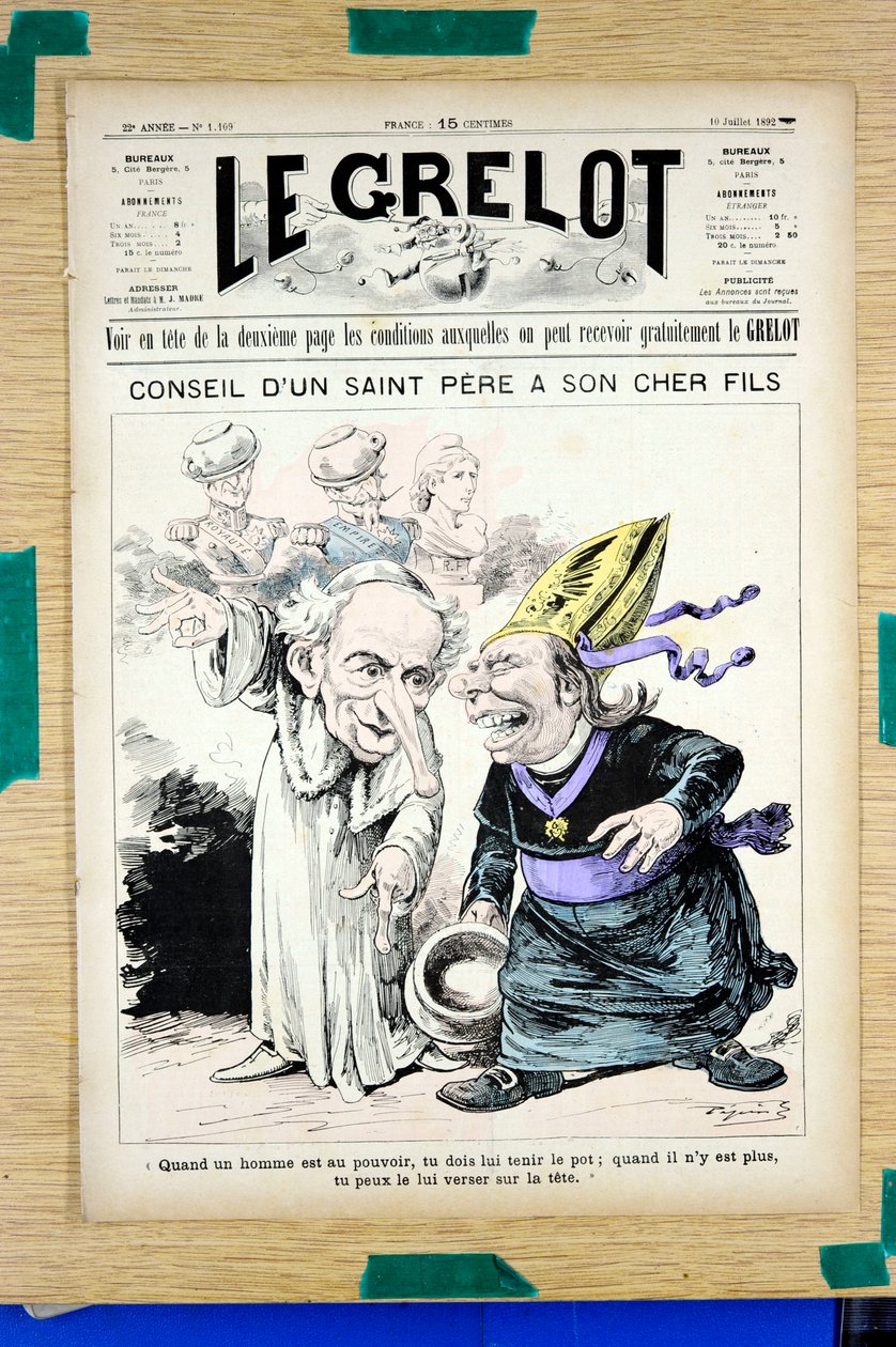 Le Grelot》封面，第1109号，《彩色讽刺》。 作者 爱德华·纪尧明·佩平