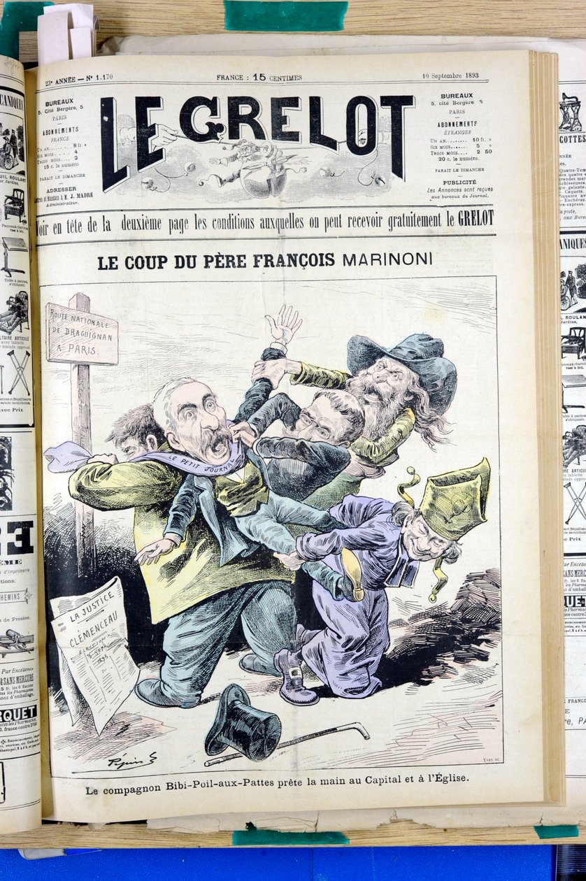 Le Grelot》的封面，编号1170，彩色讽刺诗。 作者 爱德华·纪尧明·佩平