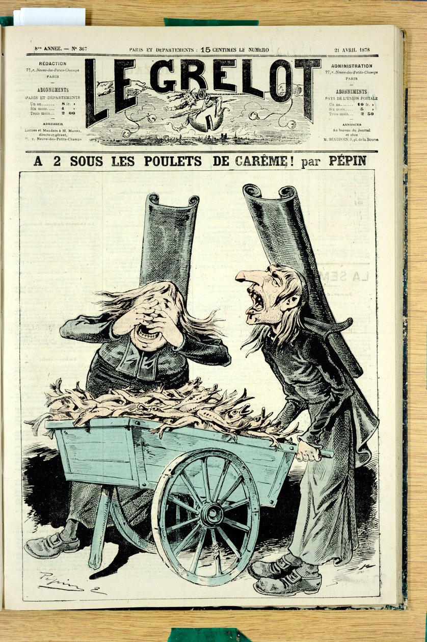 Le Grelot》的封面，第367号，《彩色讽刺》。 作者 爱德华·纪尧明·佩平