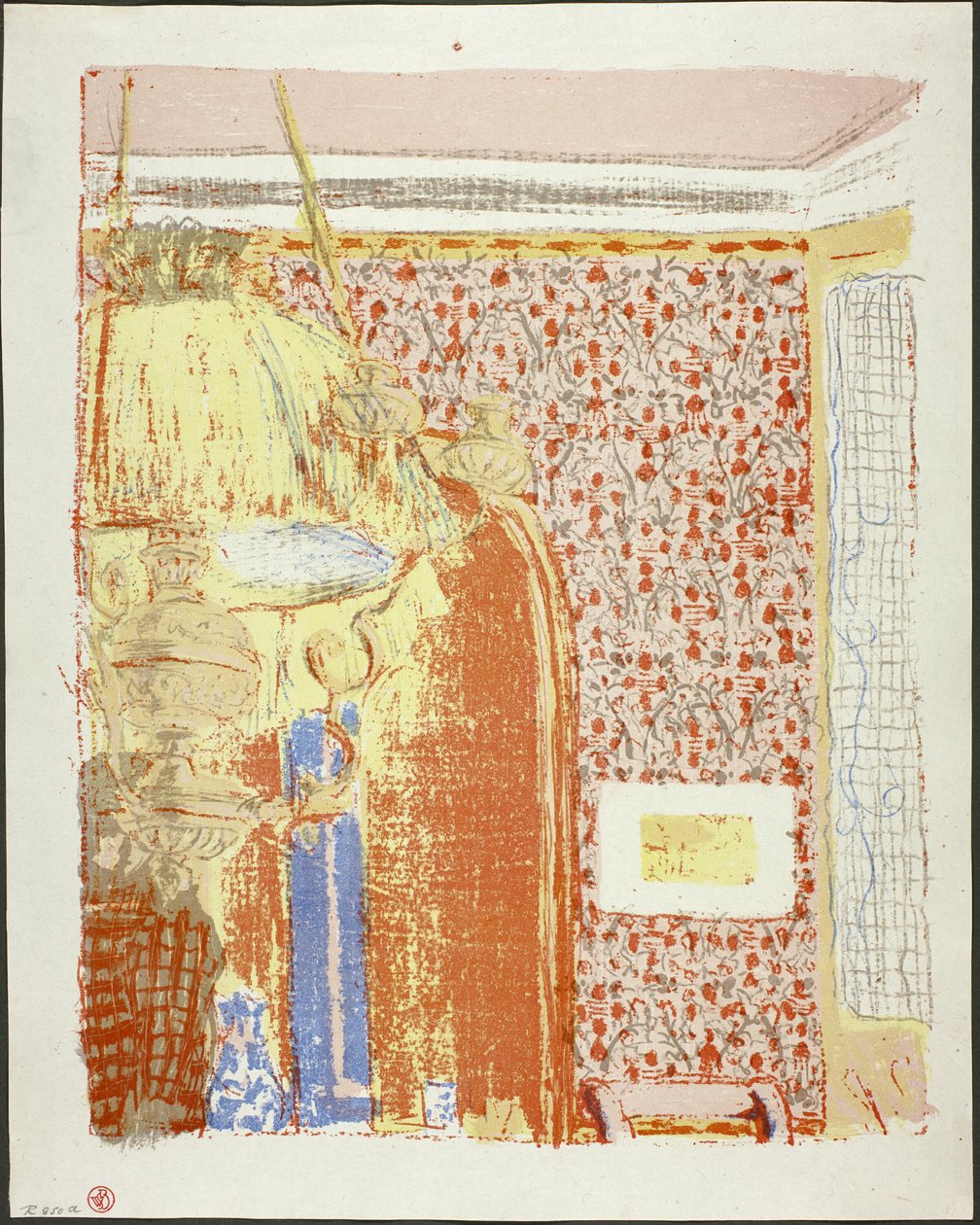 粉色壁纸室内装饰 II》，选自《风景与室内装饰》，图版六 作者 爱德华·让·维亚尔