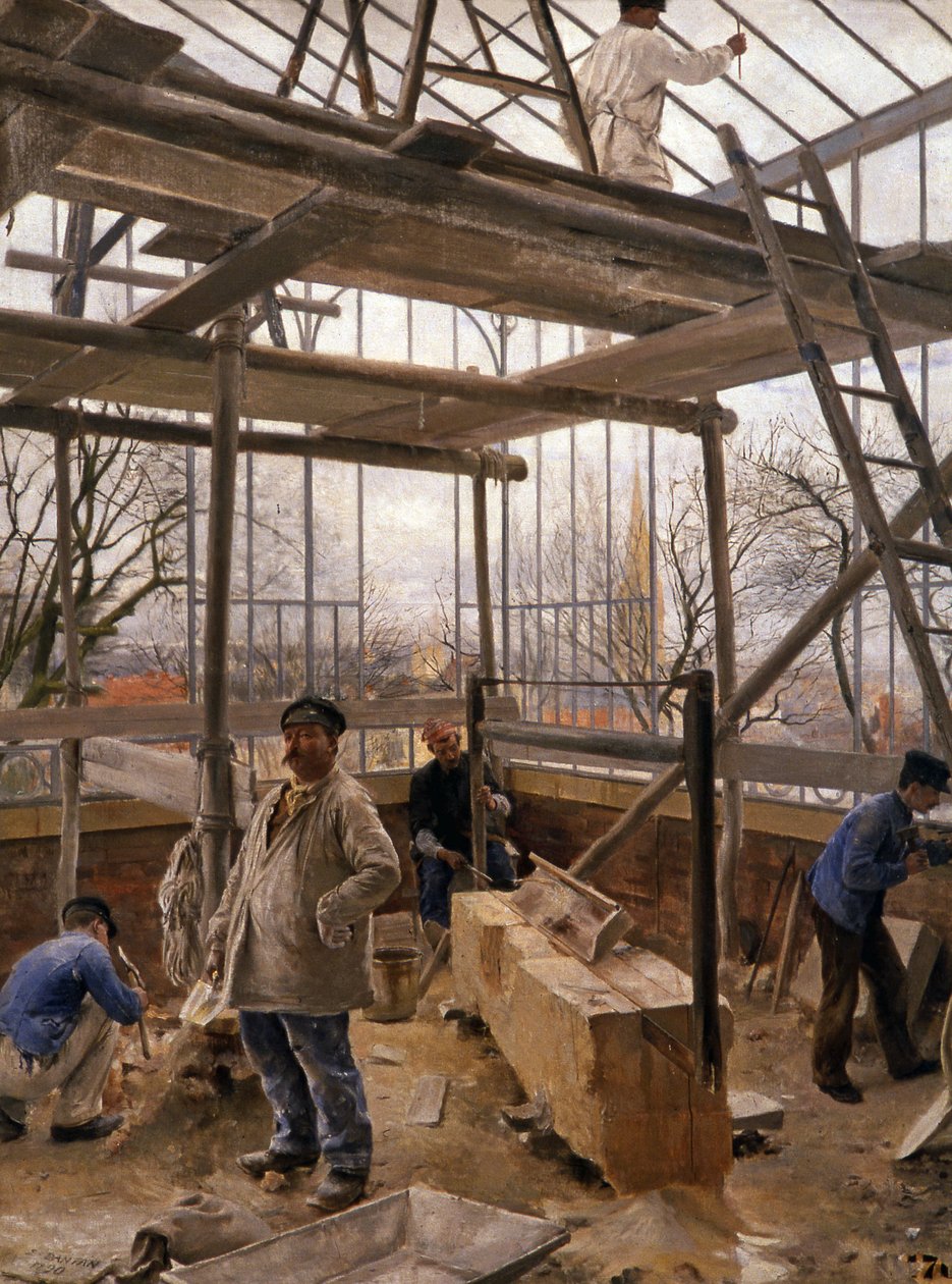 建造一座温室，1890年 作者 爱德华·约瑟夫·丹坦