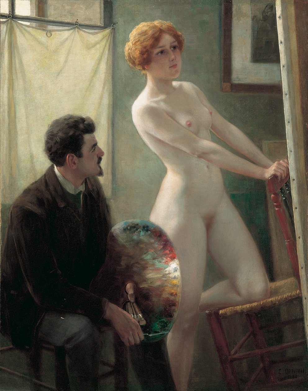 画家工作室，1885年 作者 爱德华·约瑟夫·丹坦