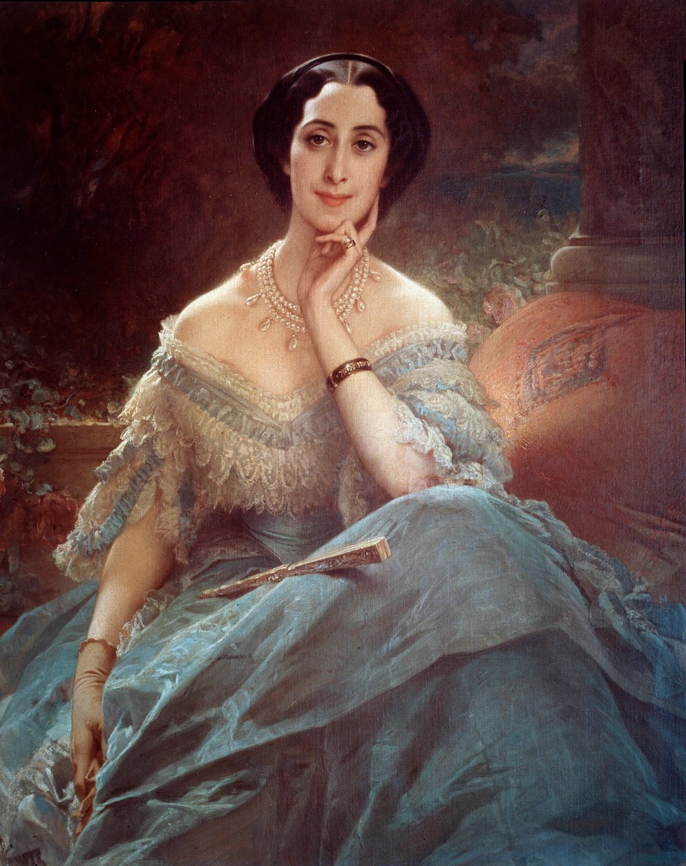 欧仁妮皇后的荣誉夫人哈勒兹-克拉帕雷德伯爵夫人的肖像（1826-1920） 爱德华-路易-杜布菲（1820-1883）的画作 作者 爱德华·路易斯·杜布菲