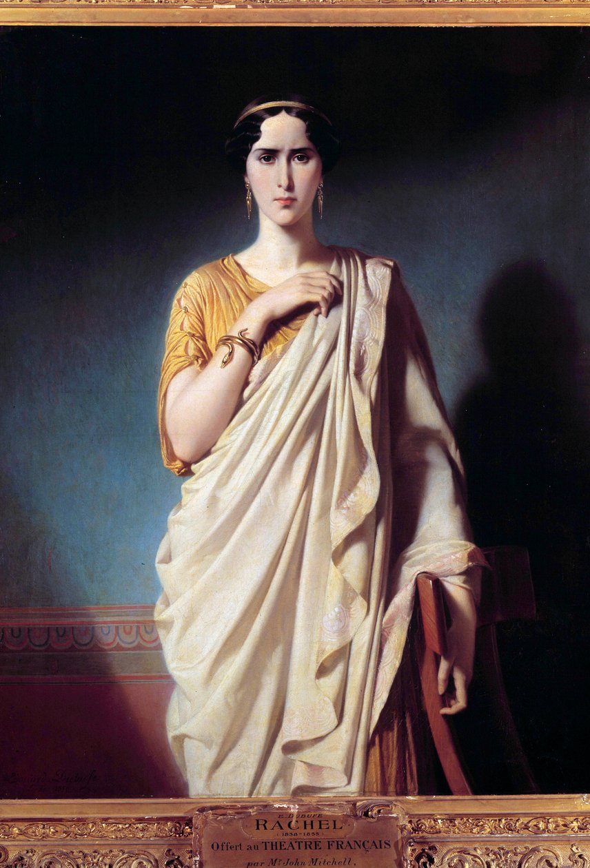 伊丽莎白-费利克斯的肖像，称为雷切尔小姐（1821-1858）女演员 爱德华-路易斯-杜布费（1820-1883）的画作 作者 爱德华·路易斯·杜布菲