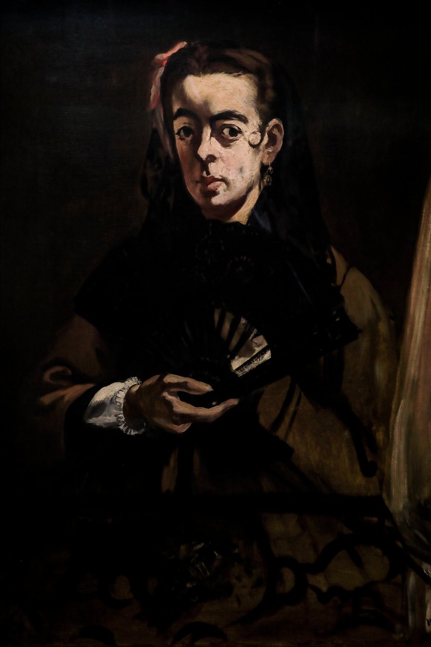 安吉丽娜还说：窗前的女士 1865 (布面油画) 作者 爱德华·马奈