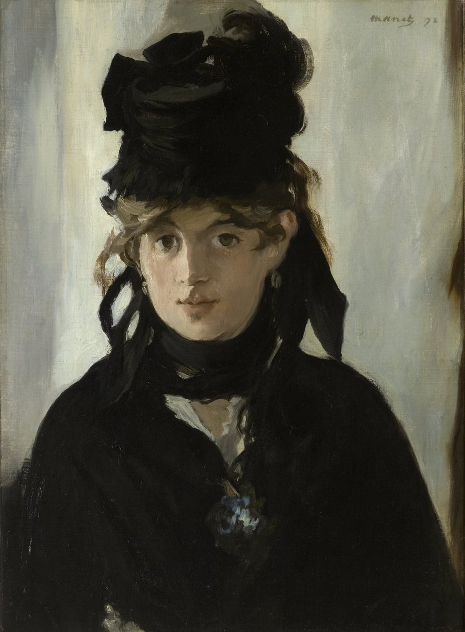 Berthe Morisot与一束紫罗兰色，c。 1880年 作者 爱德华·马奈
