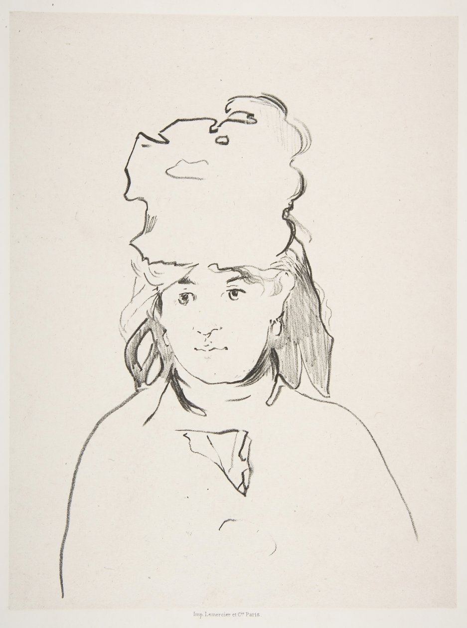 Berthe Morisot的身影，1872-74年，1884年出版。 作者 爱德华·马奈