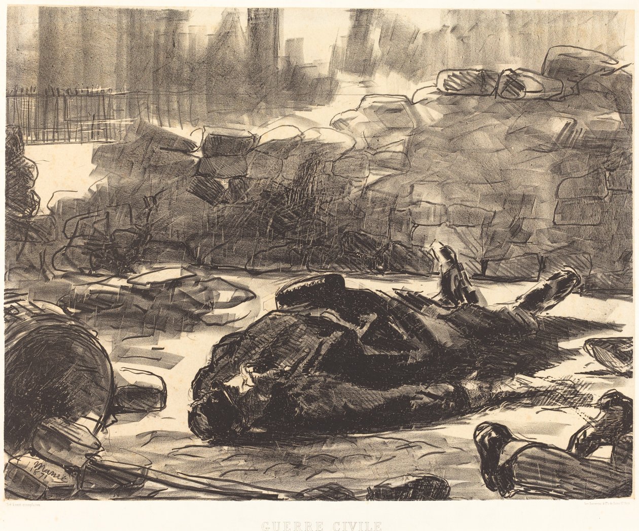 内战 Guerre civile, 1871. 作者 爱德华·马奈