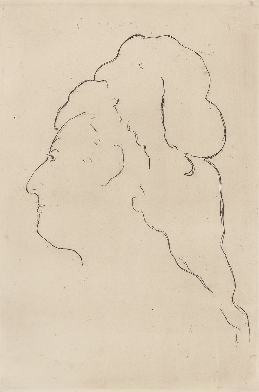 伊娃·冈萨雷斯（Eva Gonzales），头像转到左侧，1870年 作者 爱德华·马奈