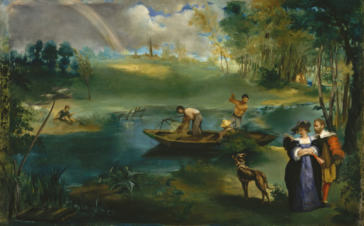 钓鱼，约。 1862-63。 作者 爱德华·马奈