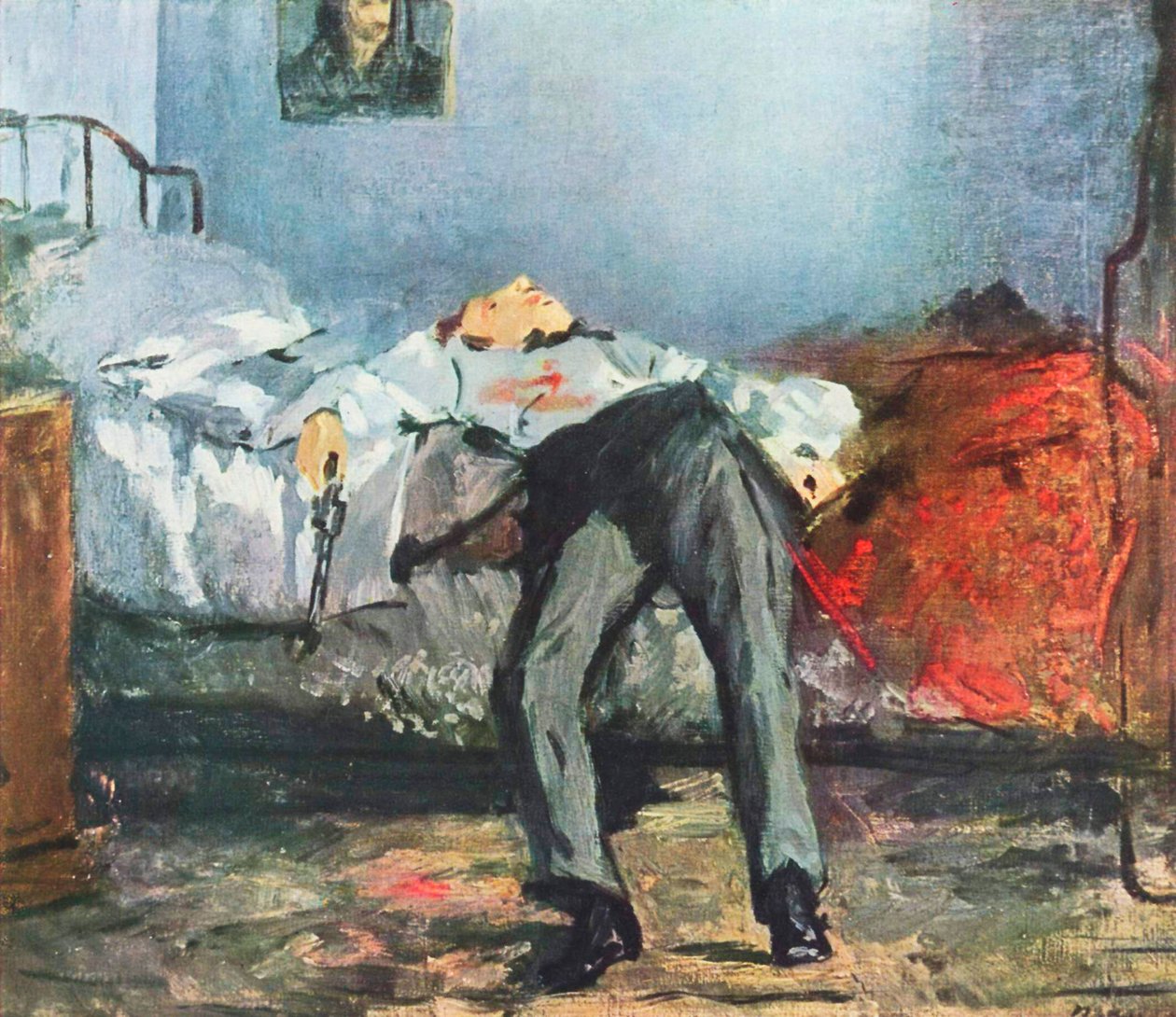 德语：Le Suicidé 自杀者。 作者 爱德华·马奈
