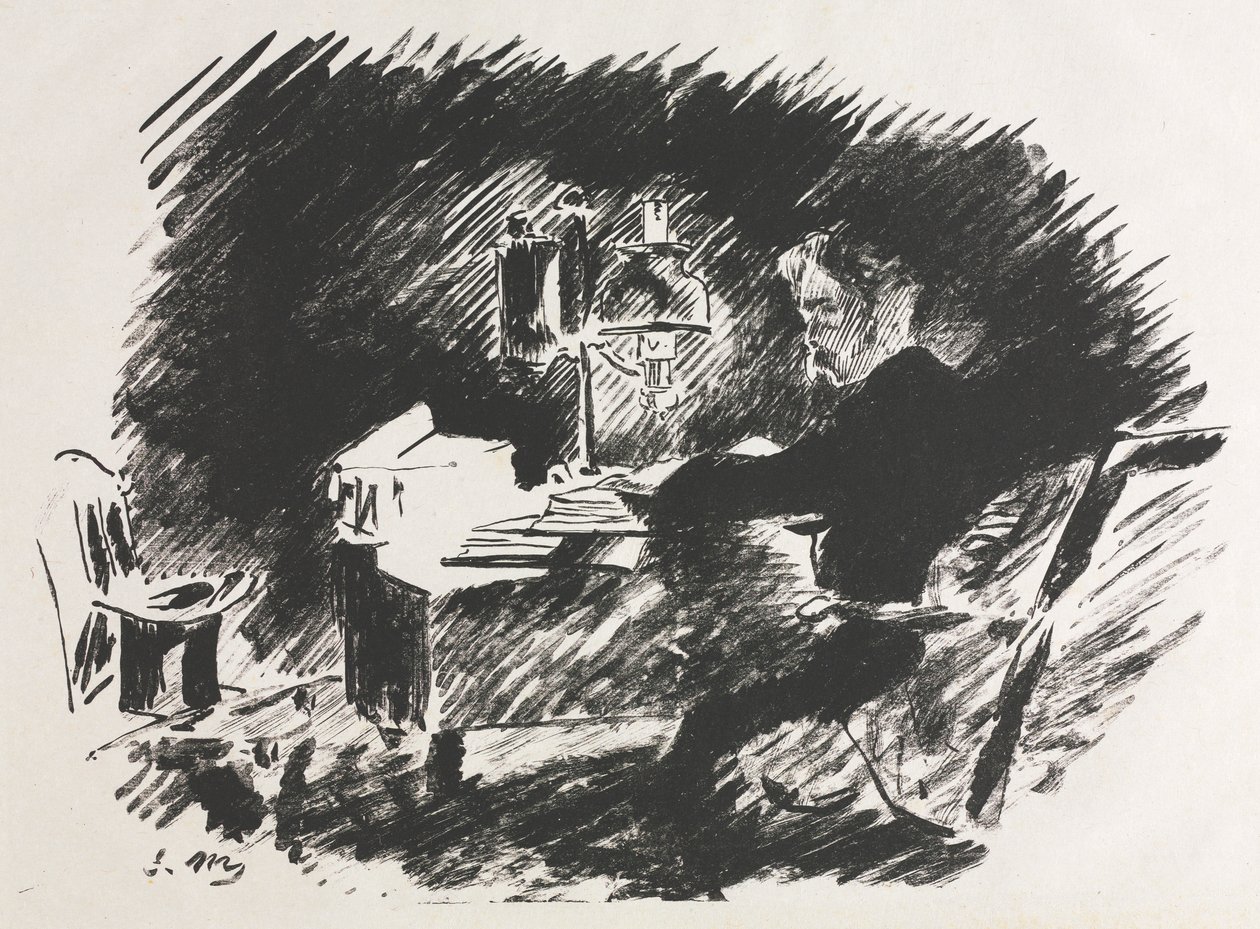 乌鸦的插图，埃德加·艾伦·坡（Edgar Allan Poe）。 作者 爱德华·马奈
