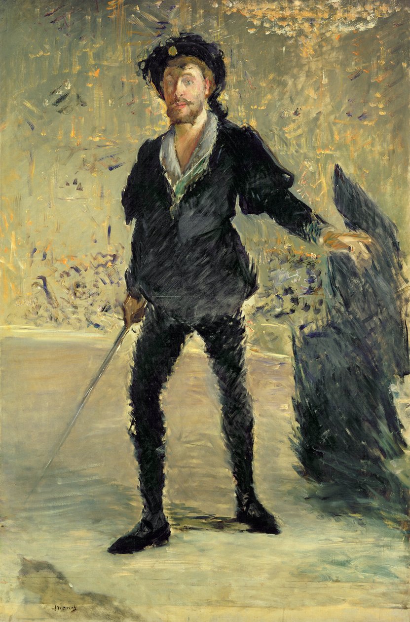 Jean Baptiste Faure（1840-1914）在歌剧“哈姆雷特”中出演Ambroise Thomas（1811-86）（研究），1877年 作者 爱德华·马奈