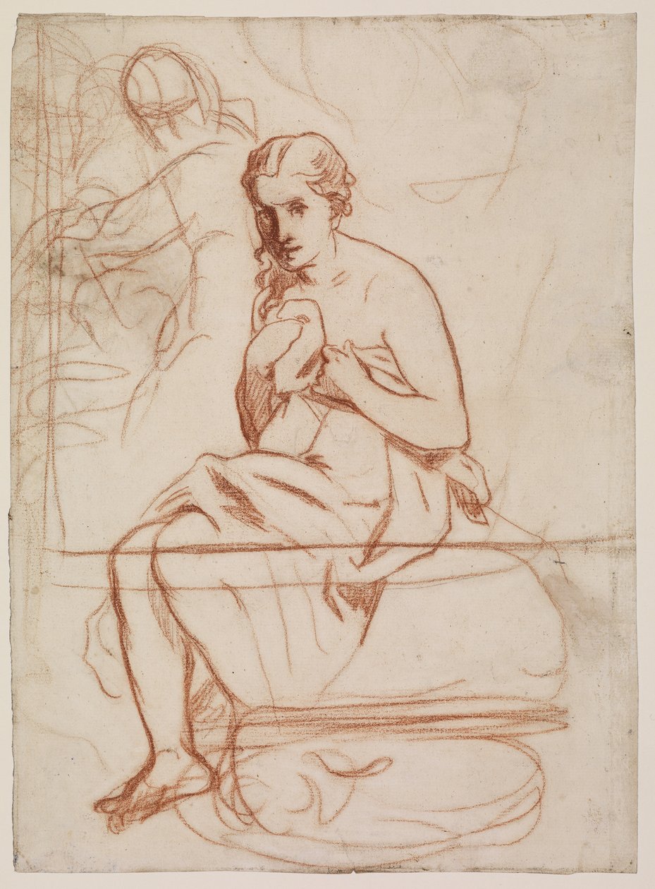 La Toilette，1860年（粉笔在纸上）（正面5838672） 作者 爱德华·马奈