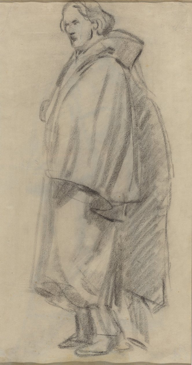穿着斗篷的男人[背面]，18521858。 作者 爱德华·马奈