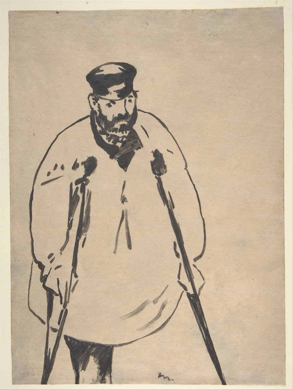 马奈 - 一个拄着拐杖的男人，1878 年 作者 爱德华·马奈