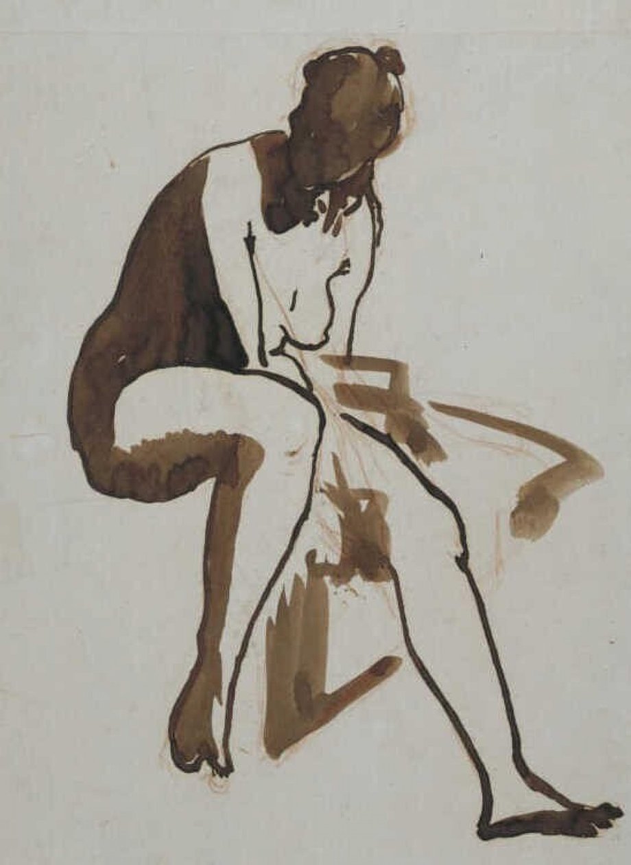 马奈 - 《坐着的浴者》，约 1858 - 1860 年 作者 爱德华·马奈