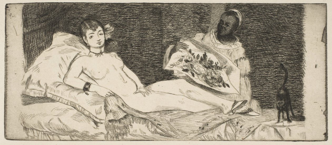 奥林匹亚小盘子，1867年。 作者 爱德华·马奈