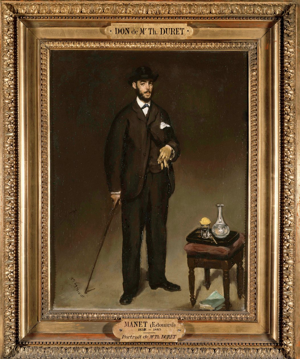 Portrait en pied de Theodore Duret (1838-1927), collector and art critic Painting by Edouard Manet (1832-1883) 1868 Sun. 0,43x0,35 m Paris, musee du petit palais - Full-length portrait of Theodore Duret (1838-1927), collector and art critic. Painting by Ed 作者 爱德华·马奈