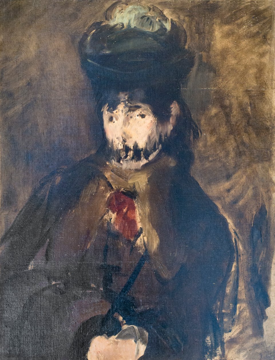 戴面纱的贝尔特·莫里索肖像，c. 1872（布面油画） 作者 爱德华·马奈