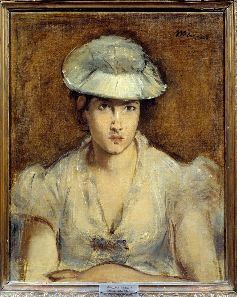 爱德华·马奈 (1832-1883) 1878 年的画作 Mademoiselle Gauthier Lathuille 的肖像。 0.51 x 0.50 m 里昂，美术博物馆 作者 爱德华·马奈