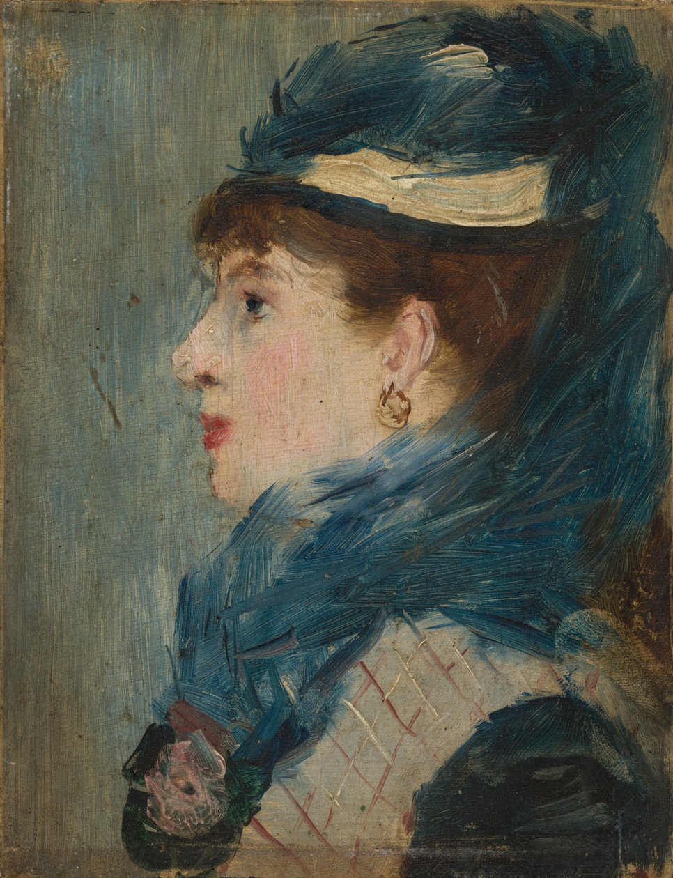 一位女士的肖像，c。 1879（木板油画） 作者 爱德华·马奈