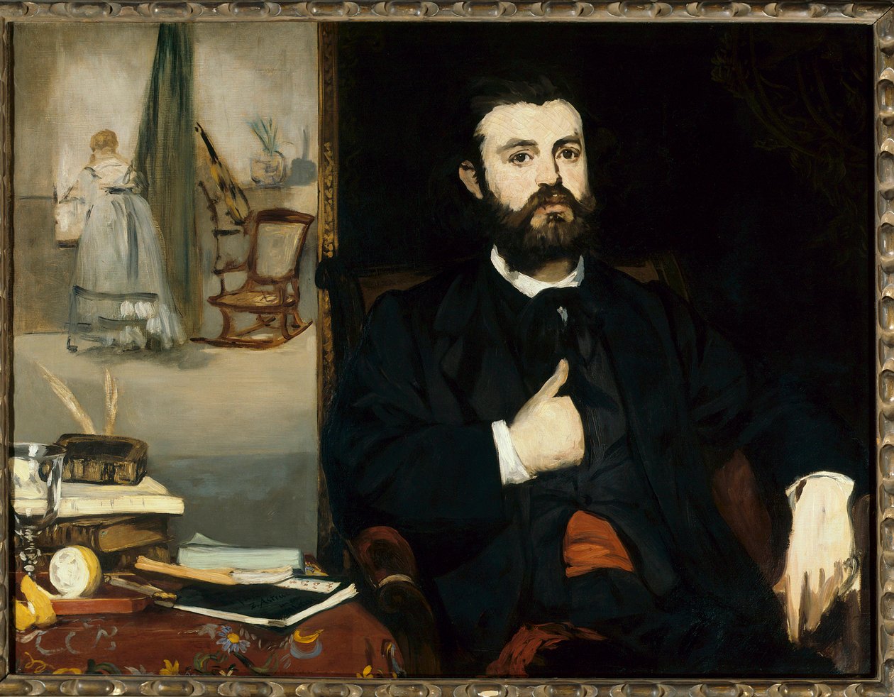 雕塑家 Zacharie Attruc (1835-1907) 的肖像 爱德华·马奈 (Edouard Manet) (1832-1883) 的绘画 1866 年昏暗。 0,9x1,16 m Breme, Kunsthalle - 雕塑家 Zacharie Attruc (1835-1907) 的肖像。 爱德华·马奈 (Edouard Manet) (1832-1883) 的画作，1866 年。0.9 x 1.16 m。 艺术馆, Br 作者 爱德华·马奈