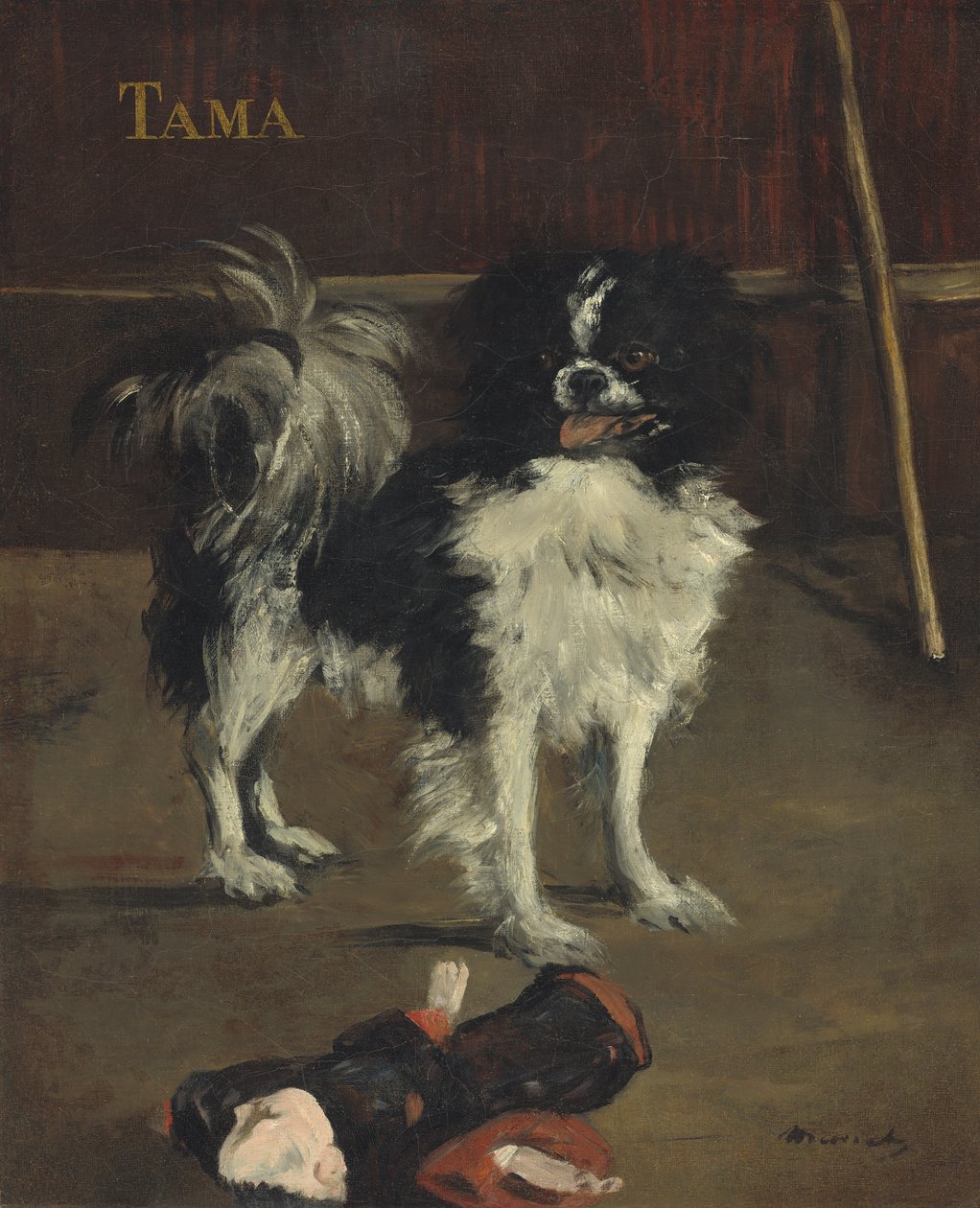 多摩，日本犬，约1875年（布面油画） 作者 爱德华·马奈