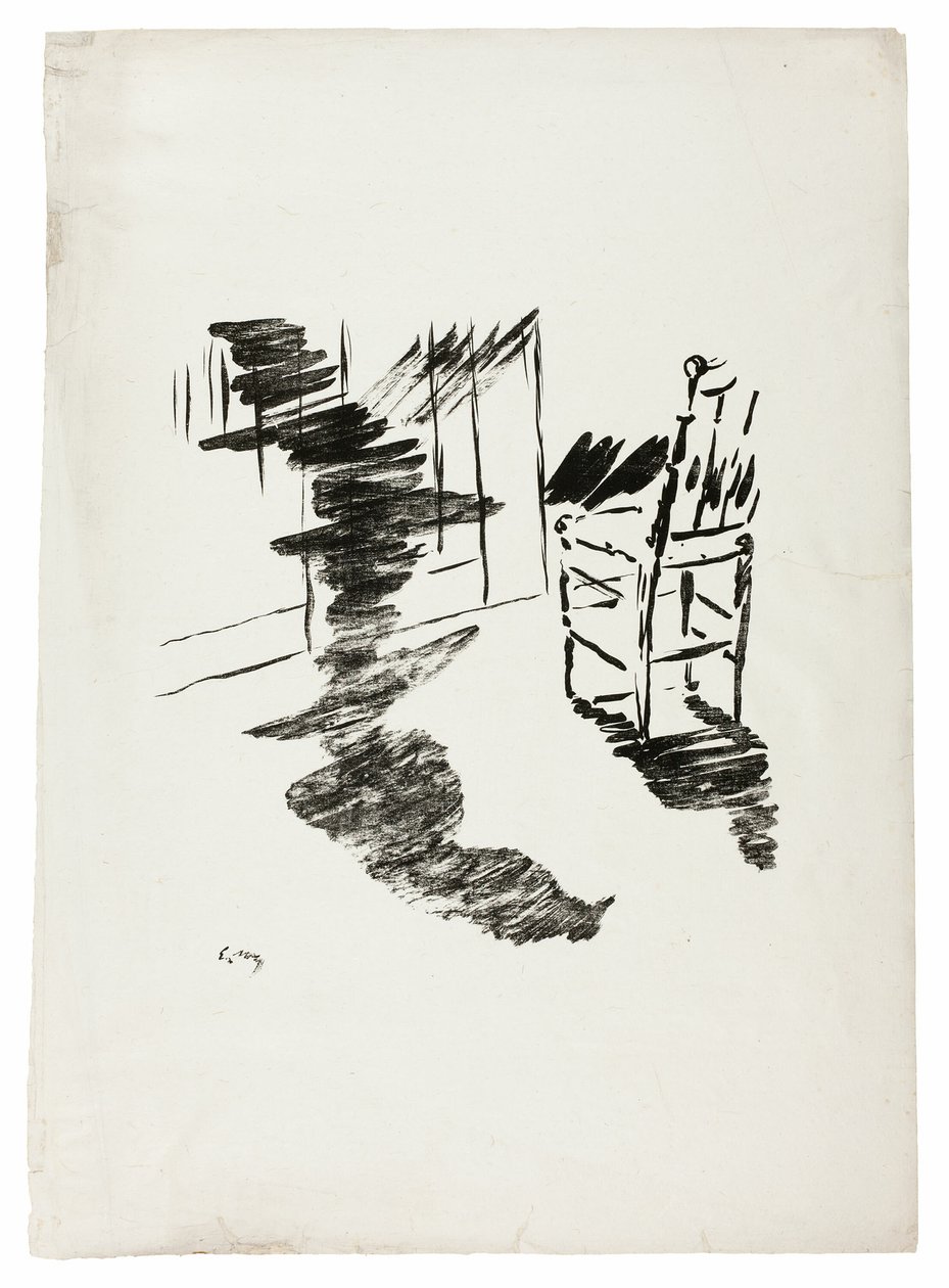 椅子》（"那个漂浮在地板上的影子......"），选自《乌鸦》（Le Corbeau） 作者 爱德华·马奈