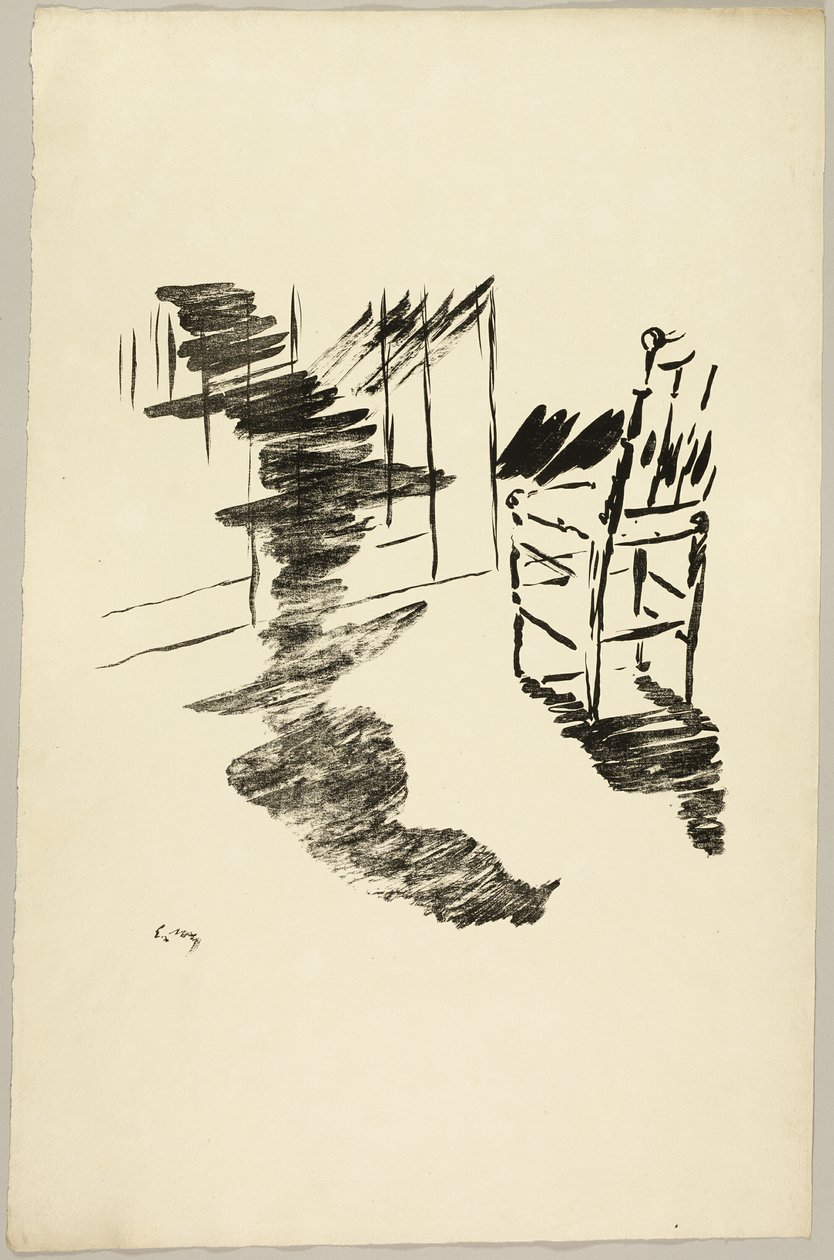 椅子》（"那个漂浮在地板上的影子......"），选自《乌鸦》（Le Corbeau） 作者 爱德华·马奈