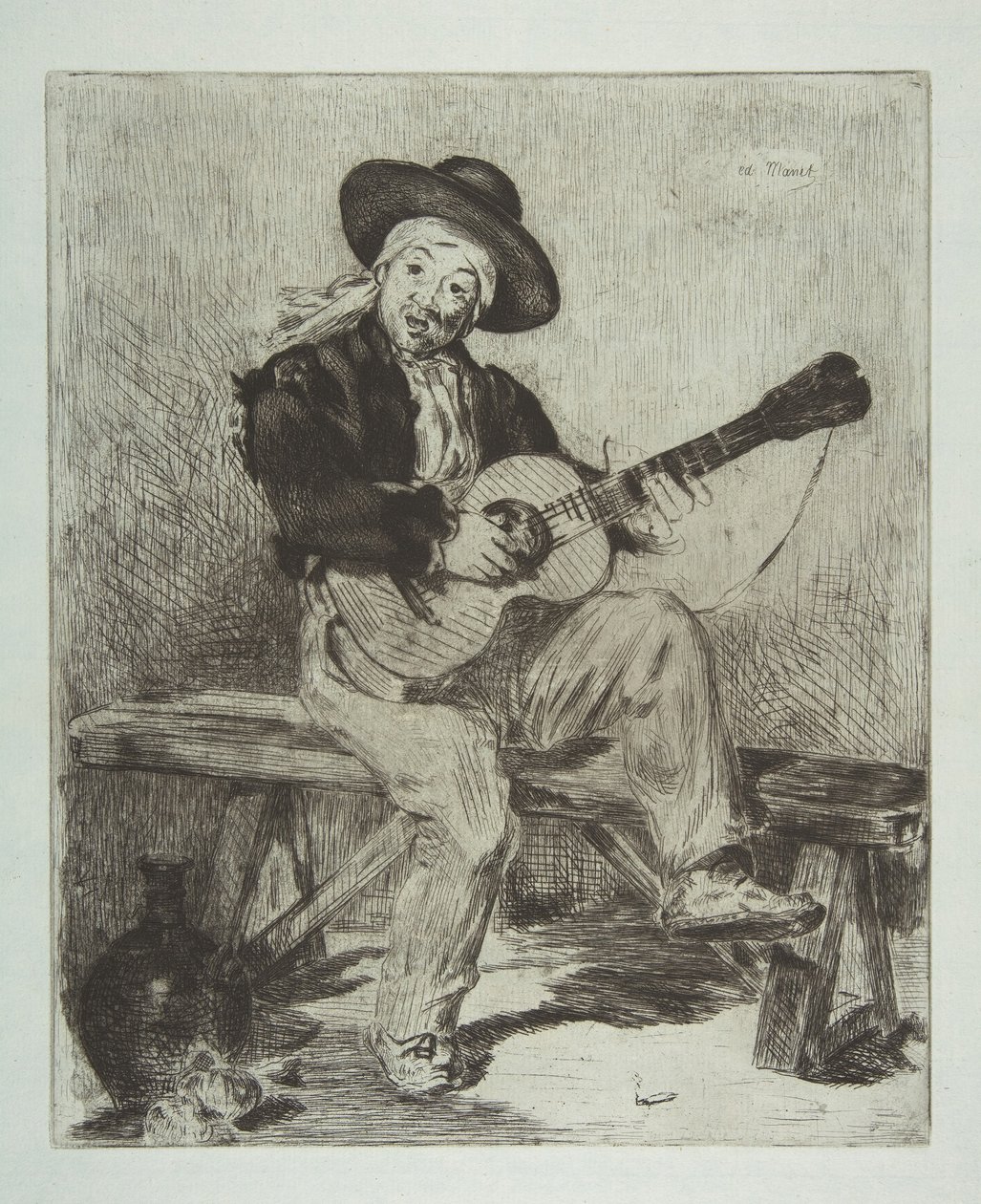 西班牙歌手Le Guitarrero，1861-62年。 作者 爱德华·马奈
