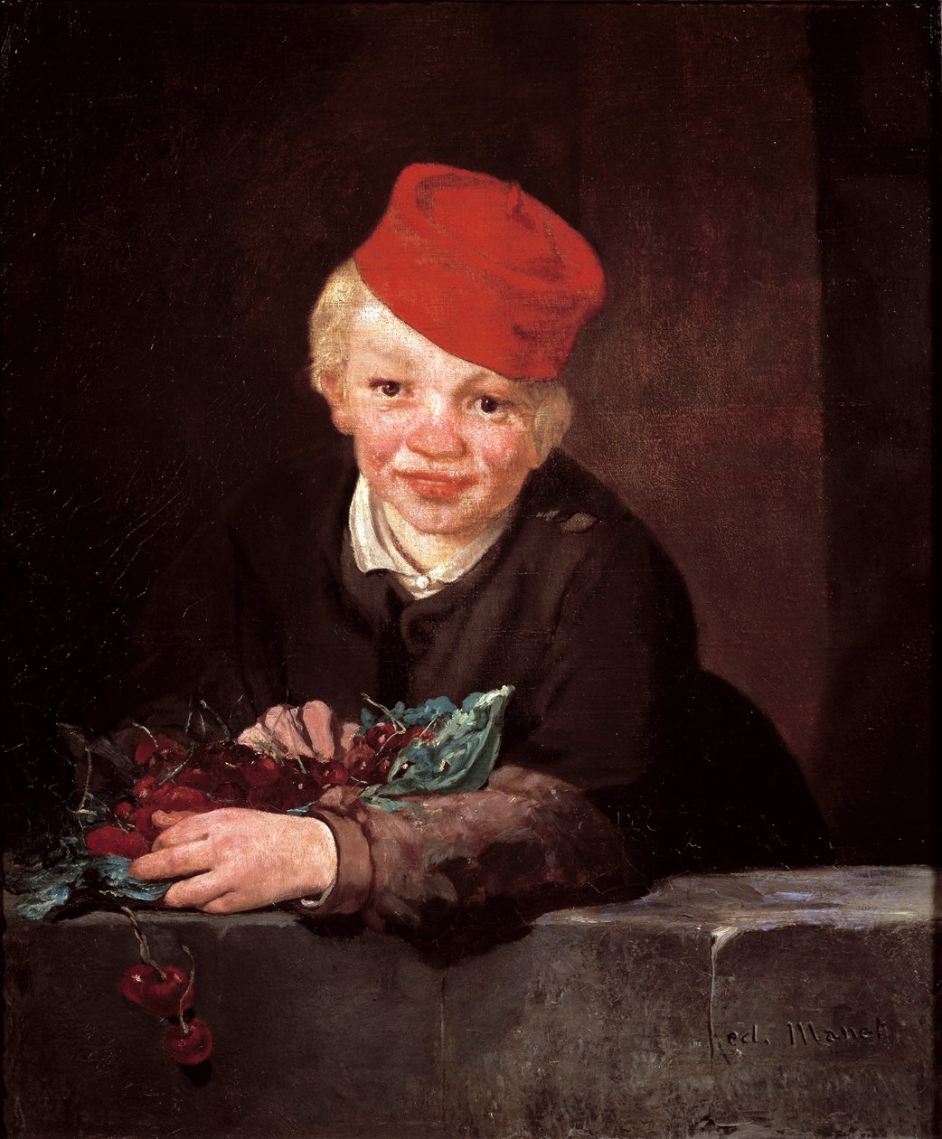 樱桃小偷 爱德华·马奈 (1832-1883) 作画，约 1859 年 太阳。 65,5x54,5 cm Oeiras (里斯本), Gulbenkian Foundation 作者 爱德华·马奈