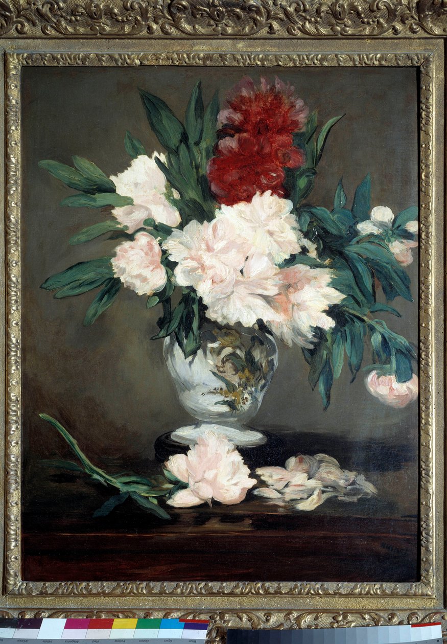 爱德华-马奈(1832-1883)1864年的画作，花瓶上的牡丹花。0,93x0,70米 奥赛博物馆 作者 爱德华·马奈