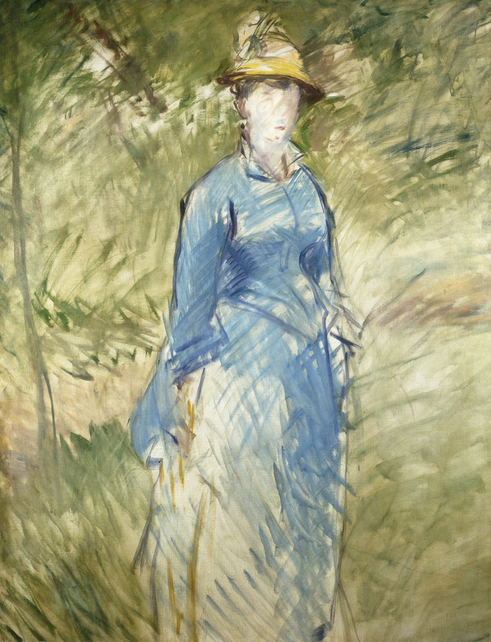 绿叶中的年轻女子；绿荫中的年轻女子，1882年 作者 爱德华·马奈