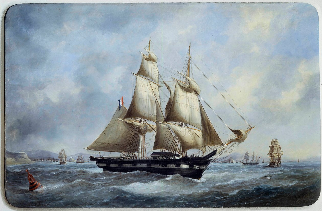 一块离开勒阿弗尔港的布雷西亚砖头 爱德华-亚当（1847-1929）的作品 19世纪 巴黎，海洋博物馆 作者 爱德华·玛丽·亚当