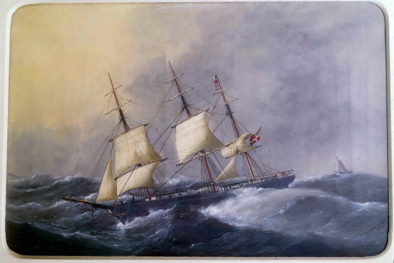 A Three Mats of Commerce in 1882 Watercolour by Edouard Adam (1847-1929) 1882 Paris, Musee de la Marine 作者 爱德华·玛丽·亚当