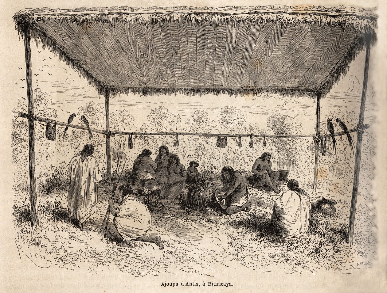 Meriah Pujah atau pengorbanan manusia, Khondistan (Hindia Inggris). Digambar oleh Fuchs, untuk mengilustrasikan studi Mayor John Campbell tentang pengorbanan manusia di Hindia Inggris 作者 爱德华·里奥（Edouard Riou）