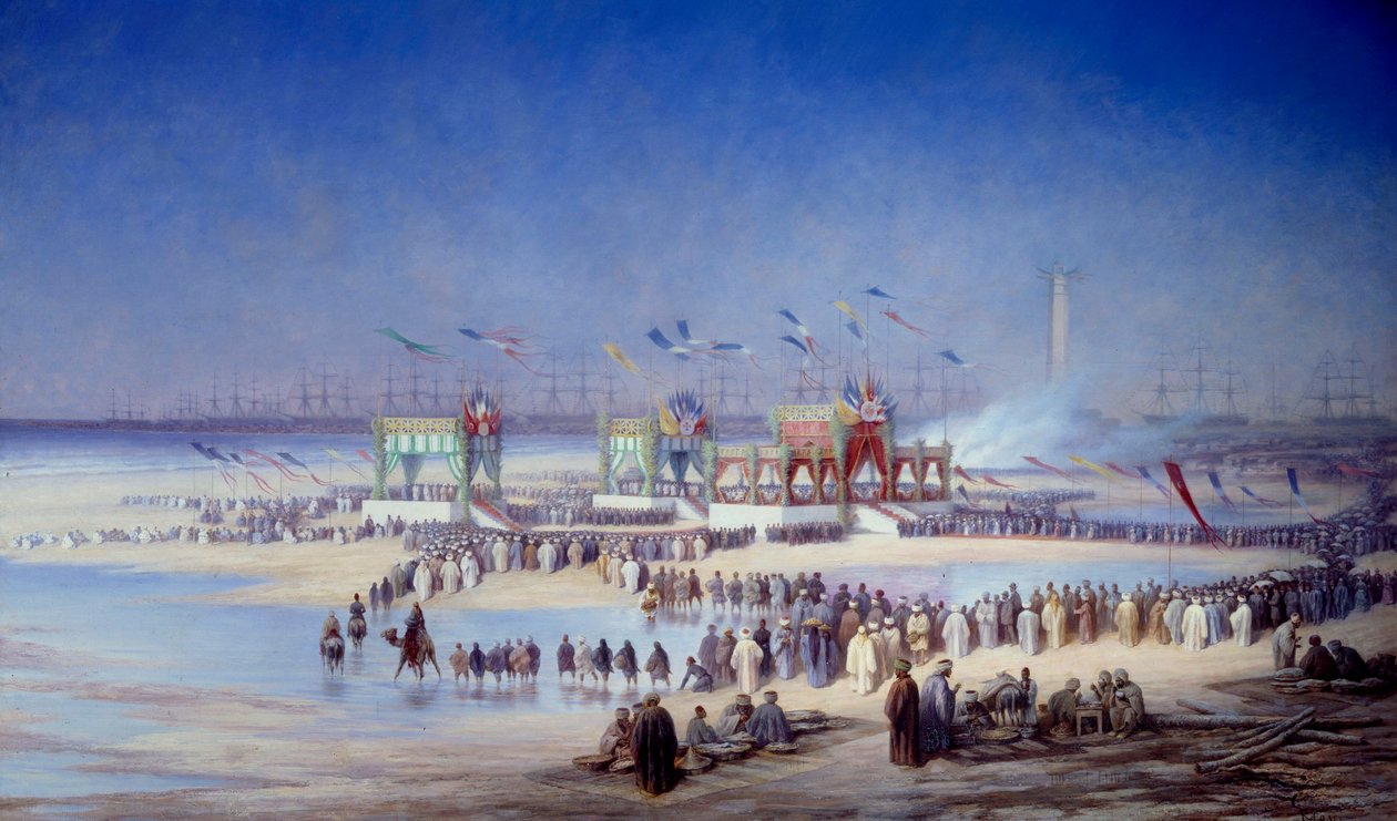 11月17日塞得港（Port-Said）苏伊士运河开通仪式 作者 爱德华·里奥（Edouard Riou）
