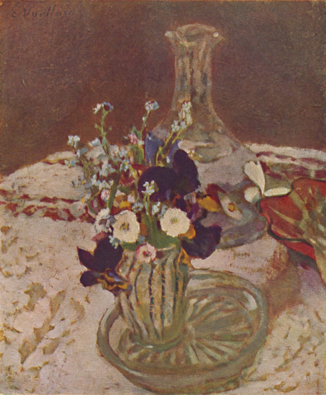 三色紫罗兰，勿忘我和雏菊花束，约1900年，c1900年，1946年 作者 爱德华·维拉德
