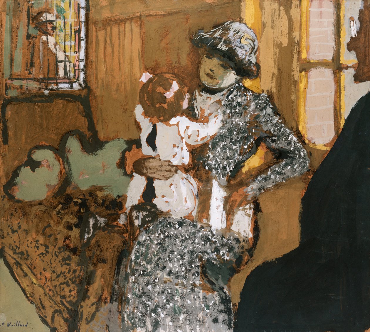 穿白色围裙的孩子，约1909年 作者 爱德华·维拉德