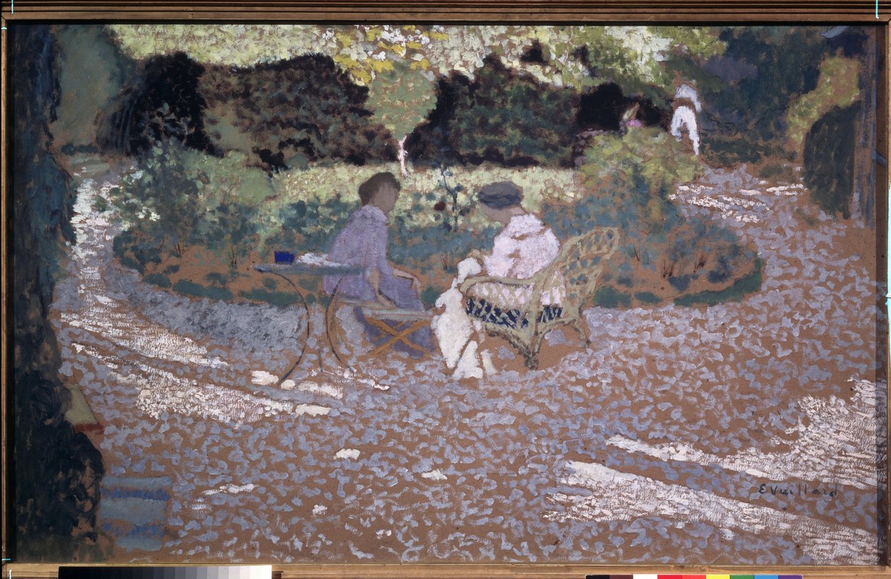 "爱德华-让（Edouard-Jean）-维亚尔（1868-1940）1895-1898 年的绘画作品《花园里》（Dans le jardin） 莫斯科纳比斯普希金美术博物馆 作者 爱德华·维拉德