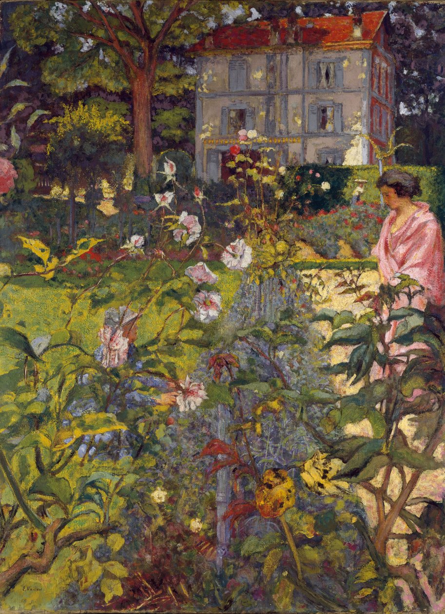 Vaucresson花园，1920年（画布上的瘟疫） 作者 爱德华·维拉德