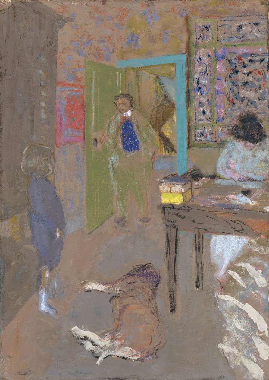 内部在圣雅各，1909年（粉彩和水粉在纸上） 作者 爱德华·维拉德
